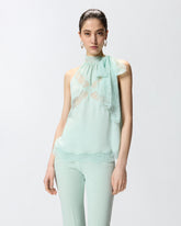 Top mit Neckholder-Ausschnitt und Spitze - | Pinko