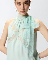 Top mit Neckholder-Ausschnitt und Spitze - | Pinko