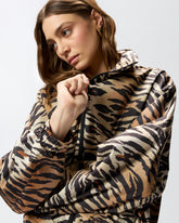 Zipped jacket with tiger print - | Pinko
