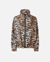 Zipped jacket with tiger print - Multicolor Black-Beige | Pinko