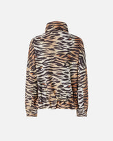 Zipped jacket with tiger print - Multicolor Black-Beige | Pinko