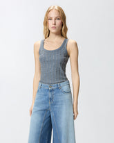 Vest top with jewel details - Grey | Pinko