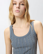Tanktop mit Schmuckdetails - Grau | Pinko