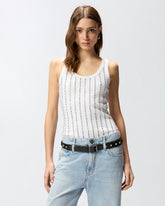 Vest top with jewel details - White | Pinko