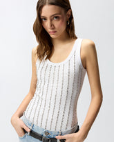 Vest top with jewel details - White | Pinko