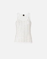 Vest top with jewel details - White | Pinko