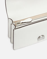 Mini Love Bag One shoulder bag in leather with turquoise buckle - White | Pinko