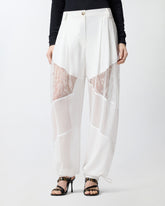 Hose mit Details aus Spitze - | Pinko