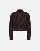 Cropped shirt with broderie anglaise - | Pinko