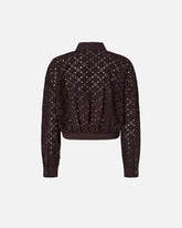 Cropped shirt with broderie anglaise - | Pinko