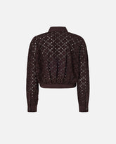 Cropped shirt with broderie anglaise - | Pinko