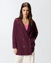 Double-breasted jacket with tie motif - | Pinko