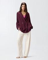 Double-breasted jacket with tie motif - | Pinko