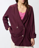 Double-breasted jacket with tie motif - | Pinko