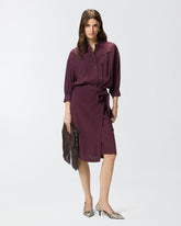 Midikleid mit hemdähnlichem Oberteil und Gürtel - | Pinko
