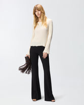 Gerippter Pullover mit Schmuckrändern - | Pinko