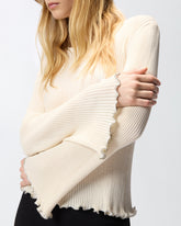 Gerippter Pullover mit Schmuckrändern - | Pinko