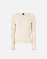 Gerippter Pullover mit Schmuckrändern - | Pinko
