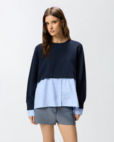 Pullover mit Einsatz in Form einer Bluse - | Pinko