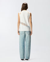 Sleeveless top with lace details - | Pinko