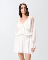 Mini dress with long sleeves and lace details - | Pinko