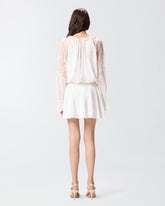 Mini dress with long sleeves and lace details - | Pinko