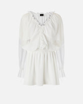 Mini dress with long sleeves and lace details - | Pinko