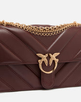 Love Bag One medium shoulder bag in chevron leather and nappa with triple chain - | Pinko