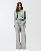 Silk blouse with rose print and open shoulders - | Pinko