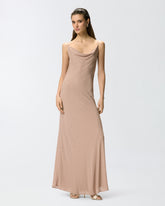 Long slip dress with rhinestones - Dove grey | Pinko