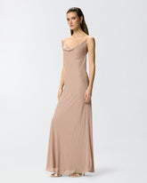 Long slip dress with rhinestones - Dove grey | Pinko