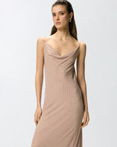 Long slip dress with rhinestones - Dove grey | Pinko