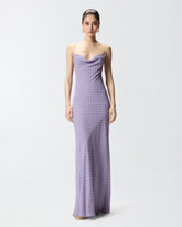 Long slip dress with rhinestones - Lilac | Pinko