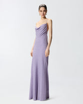 Langes Slipdress-Kleid mit Strass - Flieder | Pinko
