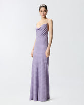 Long slip dress with rhinestones - Lilac | Pinko
