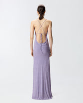 Langes Slipdress-Kleid mit Strass - Flieder | Pinko
