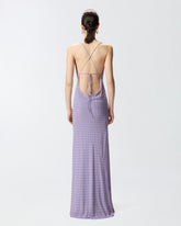 Long slip dress with rhinestones - Lilac | Pinko
