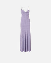 Langes Slipdress-Kleid mit Strass - Flieder | Pinko