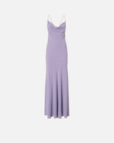 Long slip dress with rhinestones - Lilac | Pinko