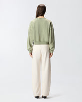 Sweatshirt mit Schmuckblumen - Grün | Pinko