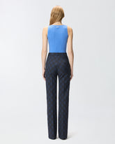 Ribbed sleeveless top with monogram - | Pinko