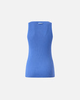 Ribbed sleeveless top with monogram - | Pinko