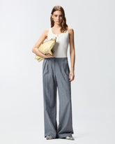 Ribbed sleeveless top with monogram - | Pinko
