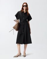 Midi shirt dress with belt - | Pinko