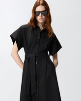 Midi shirt dress with belt - | Pinko