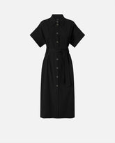 Midi shirt dress with belt - | Pinko
