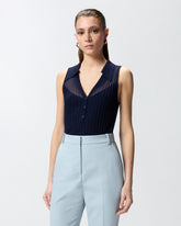 Ribbed polo vest top - | Pinko