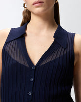 Polo-Tanktop in Rippstrick - | Pinko