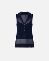 Ribbed polo vest top - | Pinko