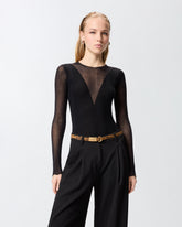 Bodysuit with sheer details - | Pinko